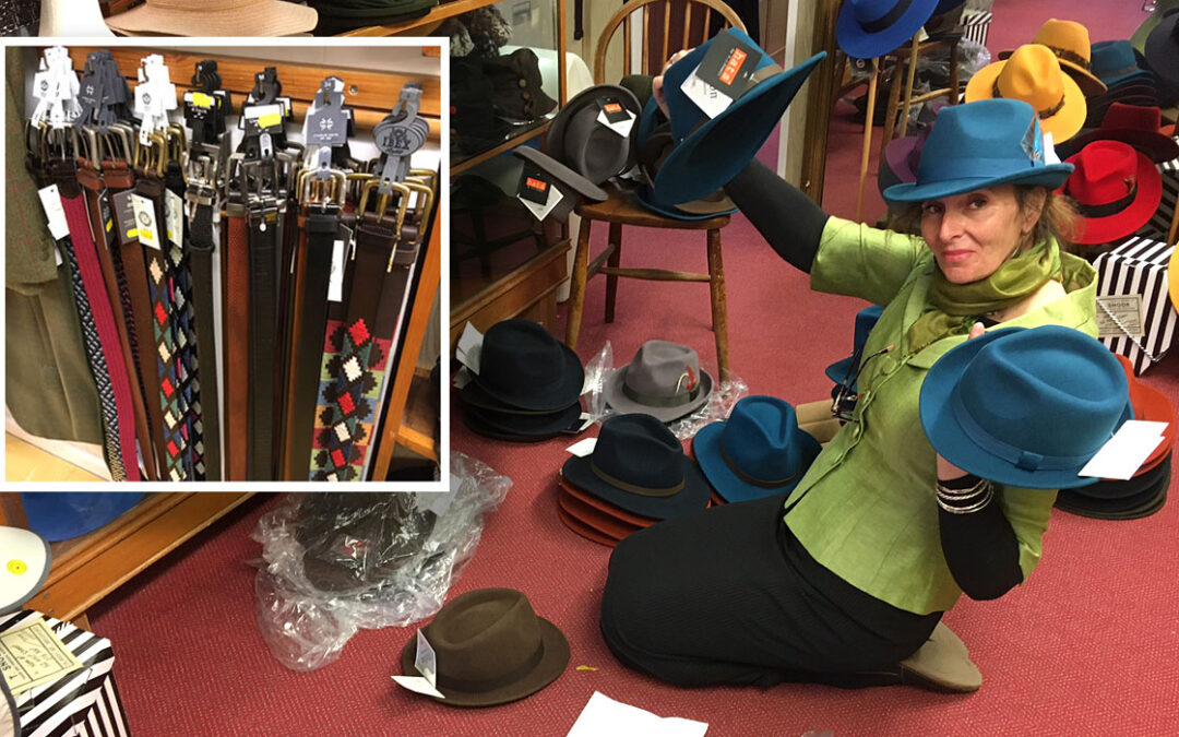 stingy brim trilbies, indianas, waterproof & crushable hats, plus belts