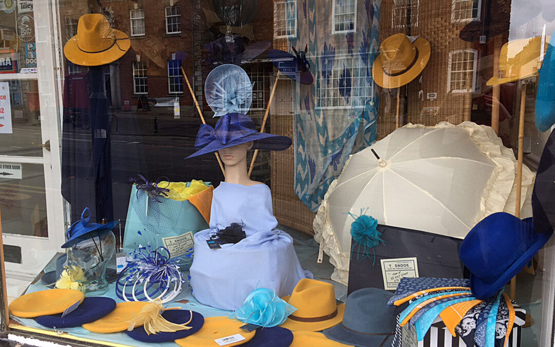 Ukraine window at T Snook, hatters of Bridport