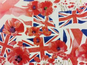 Centenary of WW1 card by Tony Heaton, at T Snook hatters of Bridport