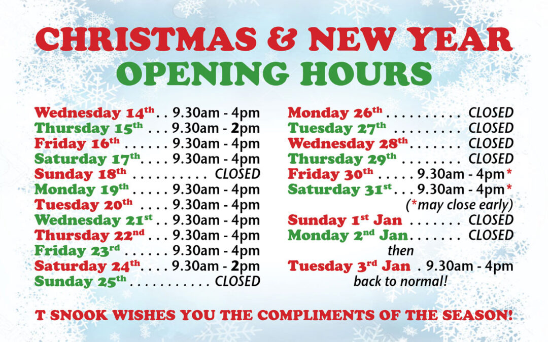 Christmas & New Year Hours