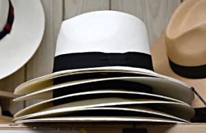 Panama hats at T Snook, hat shop of Bridport Dorset