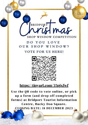 Bridport Christmas Shop Window Competition - poster 2023