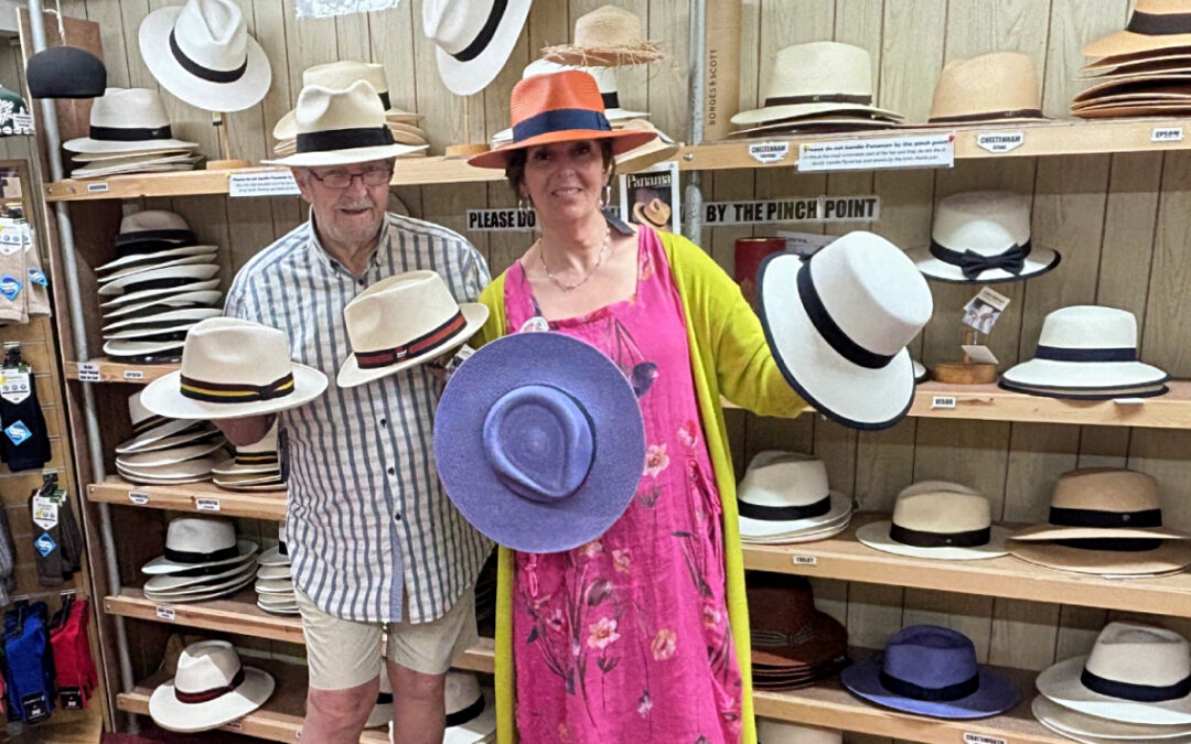 Panama hats at T Snook, hatters of Bridport