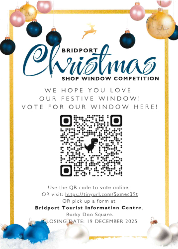 Bridport Christmas Shop Window Competition 2025 - vote for Snooks the Hatters (small)