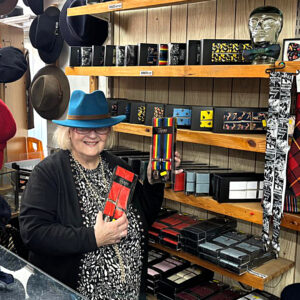 Braces at T Snook, hat shop in Bridport, Dorset, UK