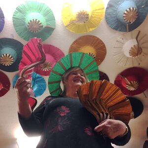 Fan hats, folding, at T Snook, hatters of Bridport, Dorset, UK
